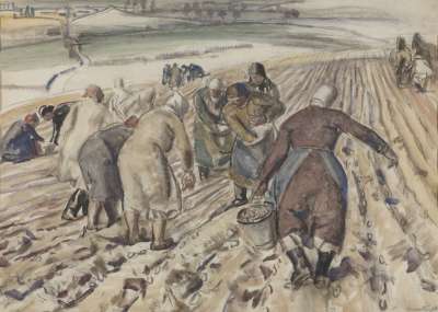 Image of Sowing Potatoes on a Windy Day