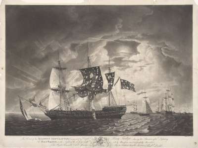 Image of HMS Glatton after Defeating the French Squadron on the Night of 15 July 1796
