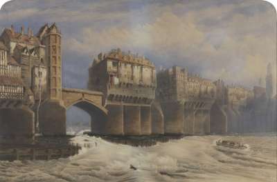 Image of Old London Bridge in 1745