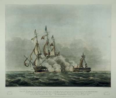 Image of Engagement of Frigates “Java” & “Constitution” [Plate 2]