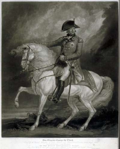 Image of King George III (1738-1820, Reigned 1760-1820) on his Favourite Charger Adonis