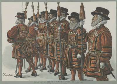 Image of Yeoman Warders of the Tower of London in Full Uniform