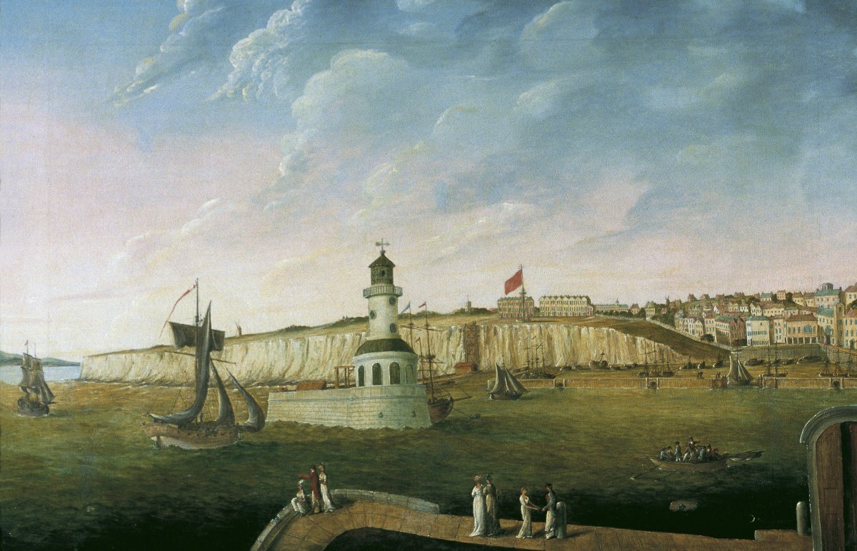 Image of Ramsgate Harbour with Shipping and Figures