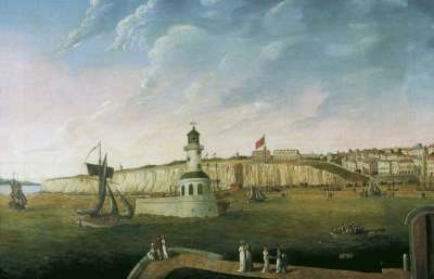 Image of Ramsgate Harbour with Shipping and Figures