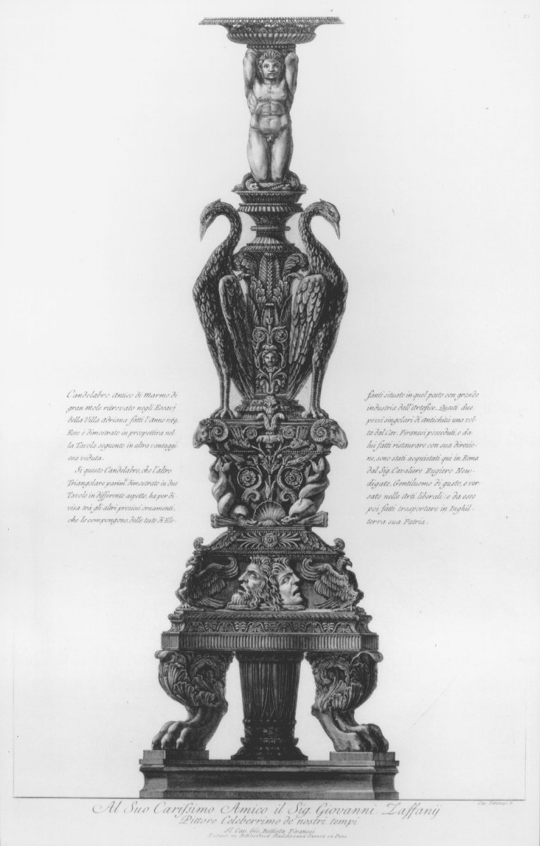Image of Candelabro Antico di Marmo di Gran Mole Ritrovato negli Escavi della Villa Adriana fatti l’Anno 1769