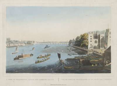 Image of A View of Westminster Bridge and Lambeth Palace / Vue du Pont de Westminster et du Palais de Lambeth