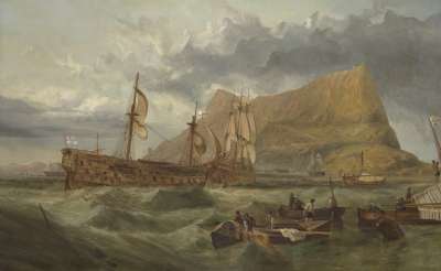 Image of “Victory” Towed into Gibraltar after Trafalgar