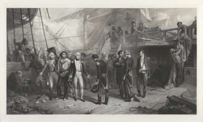 Image of Spanish Officers Surrendering their Swords to Nelson
