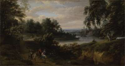Image of Landscape with River and Horsemen