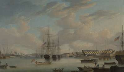 Image of View on the Thames at Deptford Dockyard
