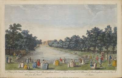 Image of A View of the Canal in St. James’s Park, Buckingham House, etc., taken from the Parade / Vue du Canal et de la Maison de Buckingham dans le Parc de St. James