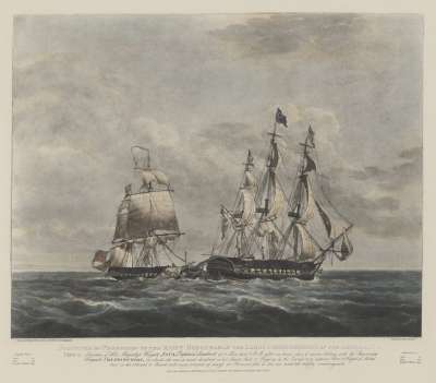 Image of Engagement of Frigates “Java” & “Constitution” [Plate 1]