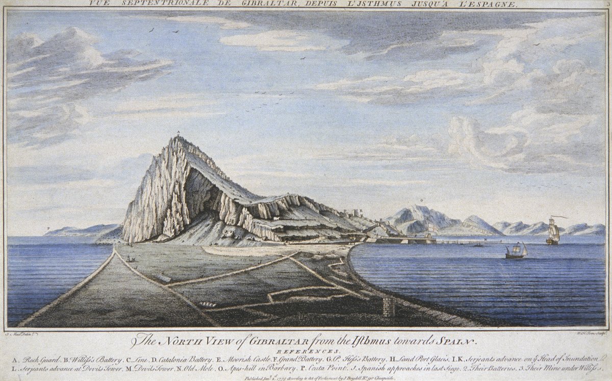 Image of The North View of Gibraltar from the Isthmus towards Spain