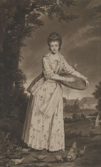 Image of Sophia Aufrere, Mrs Charles Anderson Pelham (1752-1786) feeding poultry