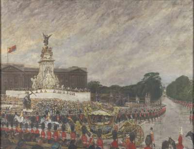 Image of Coronation Procession Returning to Buckingham Palace