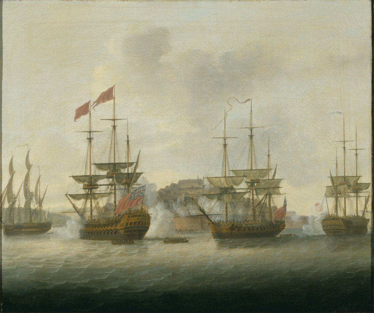 Image of The Attack of Nova Colonia in the River Plate in 1763, under the command of Captain John Macnamara