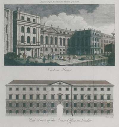 Image of Custom House, West Front of the Excise Office in London