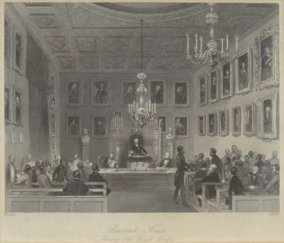 Image of Somerset House. Meeting of the Royal Society