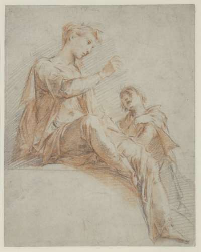 Image of Study of Two Figures, possibly for a Mural/Fresco