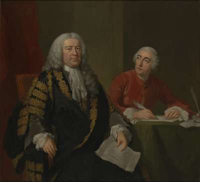 Image of Henry Pelham (1694-1754) and his secretary John Roberts