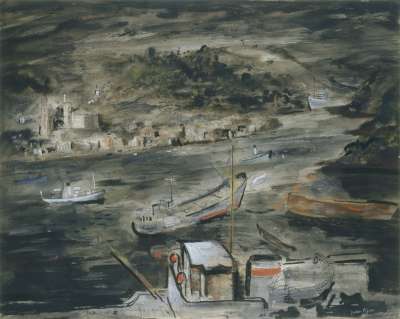 Image of Fowey Harbour in Wartime