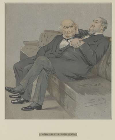 Image of William Ewart Gladstone (1809-1898), and Sir William George Granville Venables Vernon Harcourt (1827-1904): “Babble & Bluster”