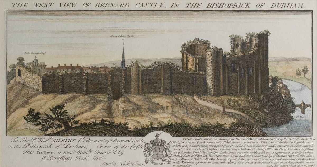 Image of The West View of Bernard Castle, in the Bishoprick of Durham