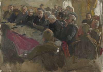 Image of Supreme War Council in Session, Right Side, 4 July 1918