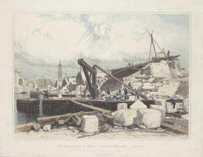 Image of Demolition of Old London-Bridge (Low Water), as it appeared January 24th 1832