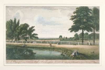 Image of A View of Constitution Hill, Buckingham House etc taken from the Reservoir in the Green Park at St. James’s