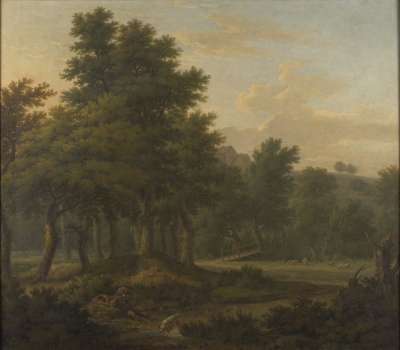 Image of Wooded Landscape with Gypsies: Evening