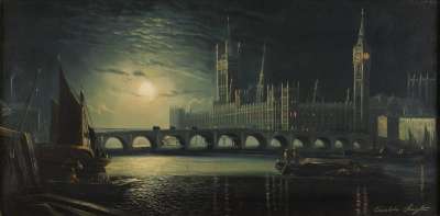 Image of View of Westminster Bridge by Moonlight