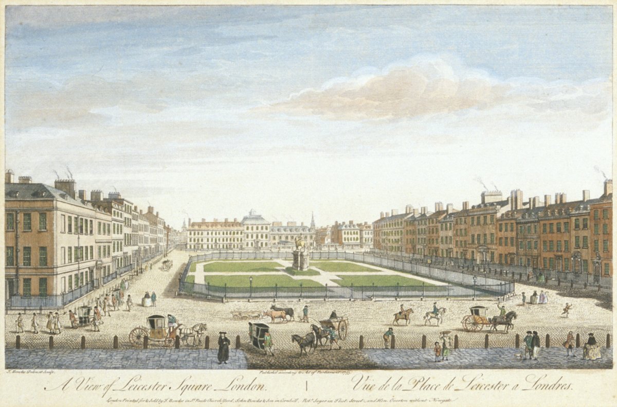 Image of A View of Leicester Square, London / Vue de la Place de Leicester a Londres