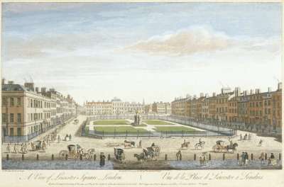 Image of A View of Leicester Square, London / Vue de la Place de Leicester a Londres