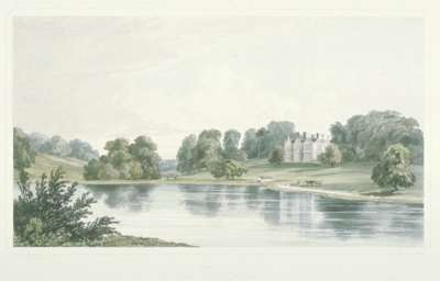 Image of Crewe Hall, from the end of the Lake