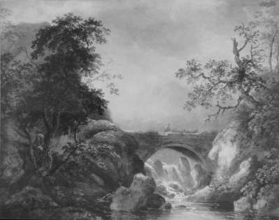 Image of Wooded Landscape with Waterfall