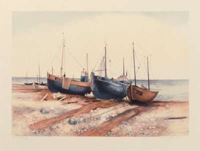 Image of Fishing Boats on Beach
