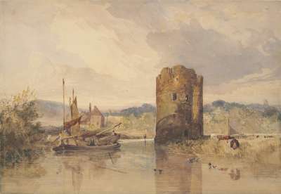 Image of River Landscape with Tower, Norwich