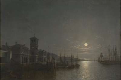 Image of Pool of London, Billingsgate to the Tower, Moonlight