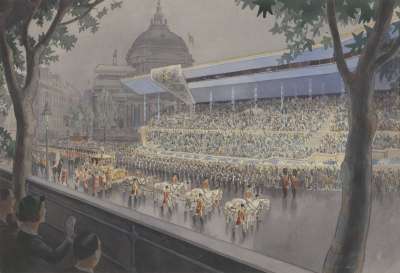 Image of The Procession in Broad Sanctuary and the Colonial Office Stand