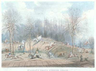 Image of St. Albans Grand Steeple Chase, 8 March 1832: Plate 4: Struggle at the Bank