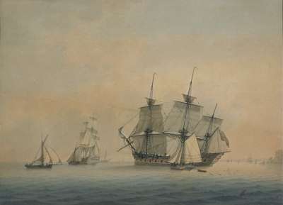 Image of Seascape with Men o’War and Cutter