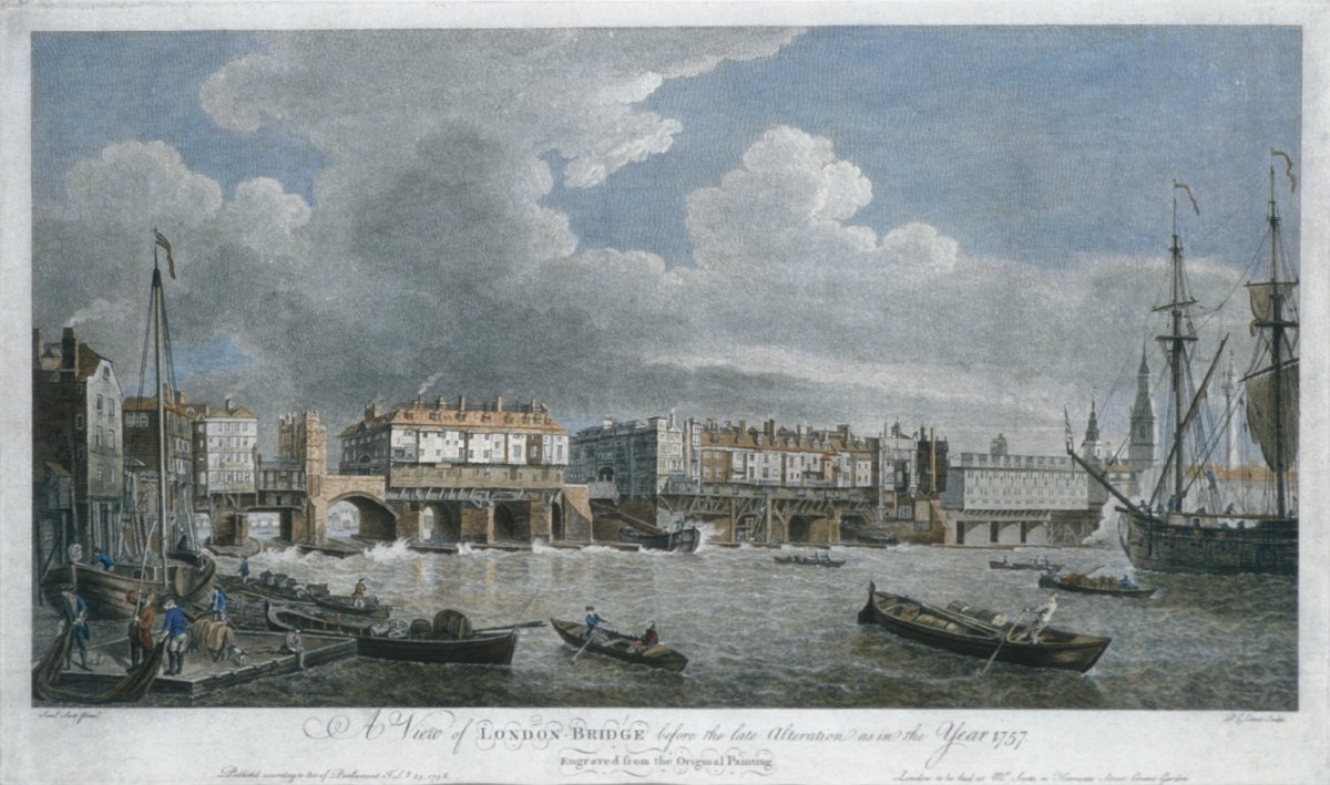 Image of A View of London Bridge before the late Alteration as in the year 1757