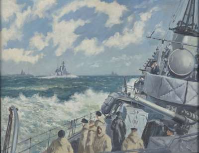 Image of Seascape with Royal Naval Ships, c1943