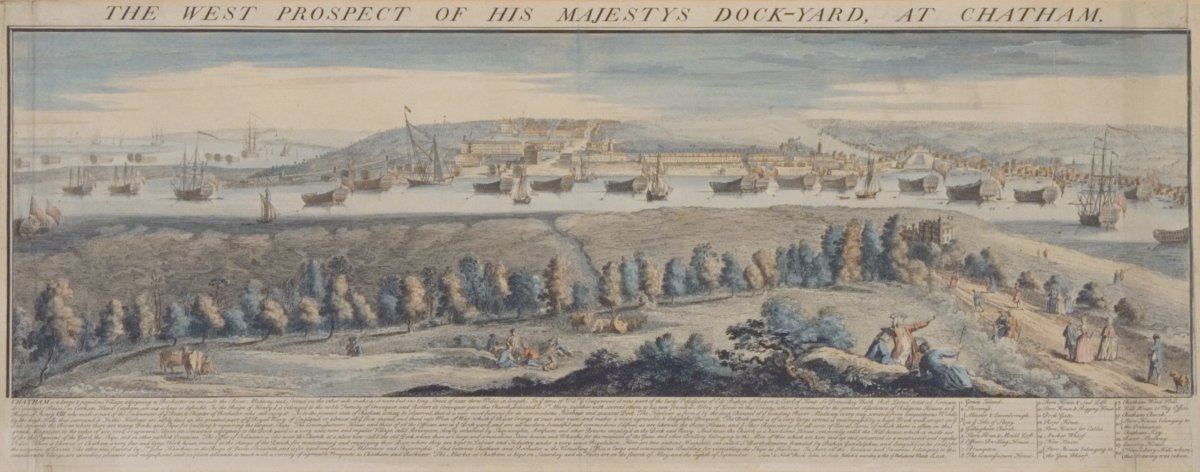 Image of The West Prospect of His Majestys Dock-Yard, at Chatham