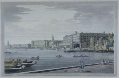 Image of View of Somerset House, the Adelphi, etc from the Temple Garden