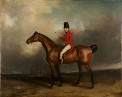 Image of Mr A W Tudor (Master of Foxhounds) on Horseback