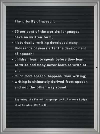 Image of Untitled (The priority of speech…)