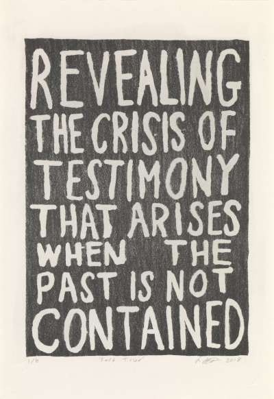 Image of Revealing the crisis of testimony that arises when the past is not contained