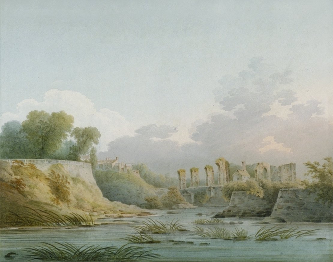 Image of View of the Ruins of Reading Abbey from the River Thames